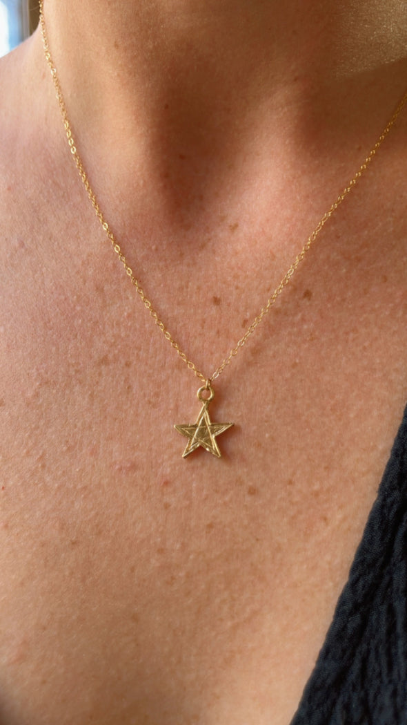 Moon and Star Necklace