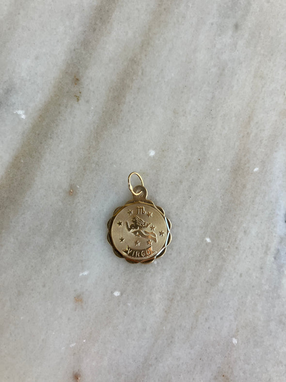 Vintage Virgo Charm Pendant