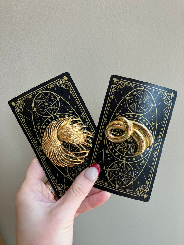 Mystery Brooch Bag – Gold Tone + Tarot Card
