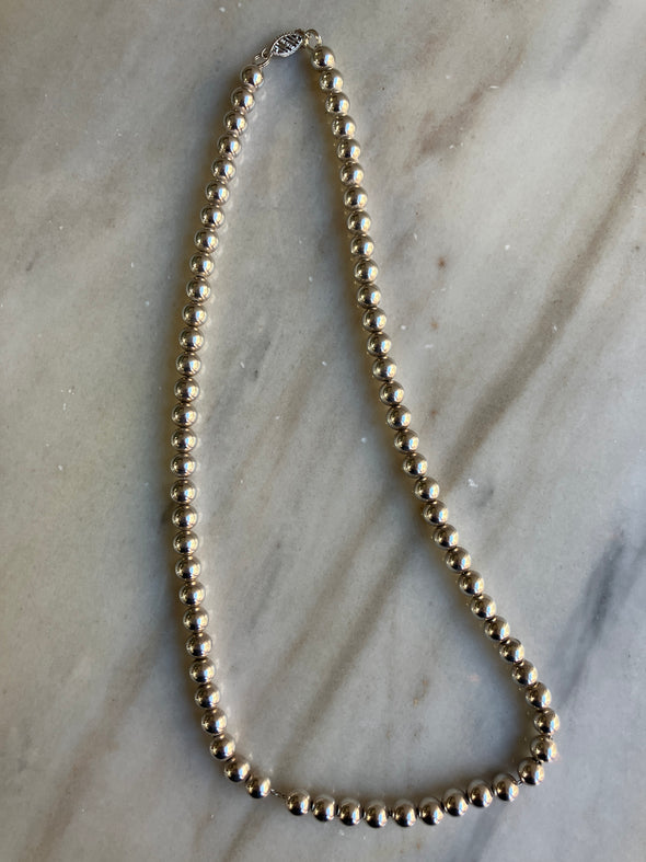 Vintage Sterling Silver with Silver Beaded Necklace