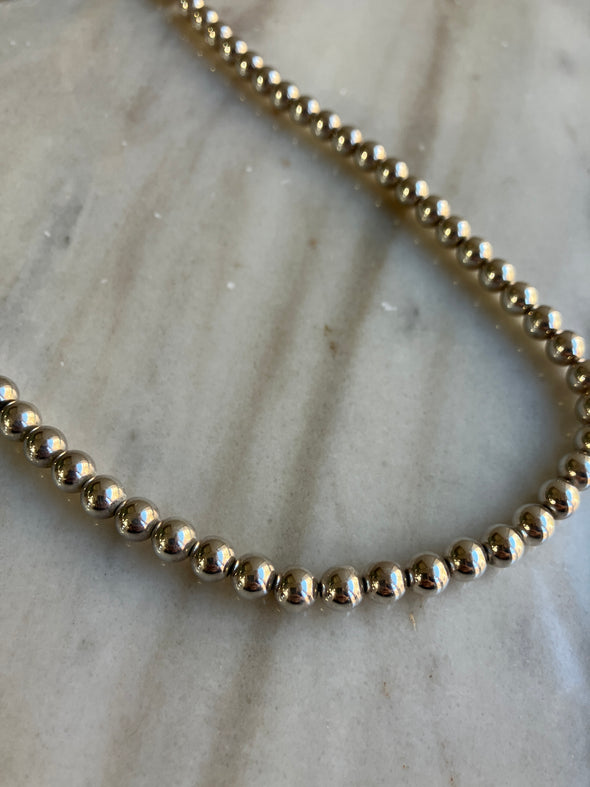 Vintage Sterling Silver with Silver Beaded Necklace