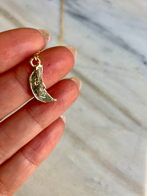 Moon and Star Necklace