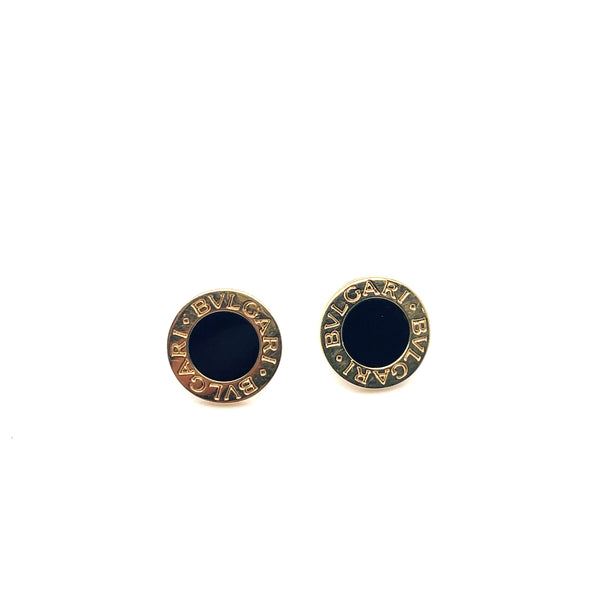 Bvlgari 18K Yellow Gold and Black Onyx Earrings